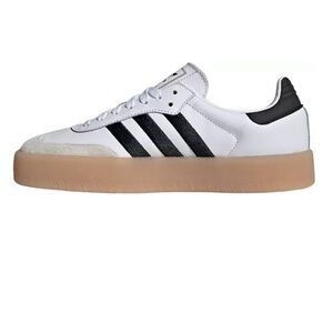 Adidas White and Black Sneakers with Signature Stripes